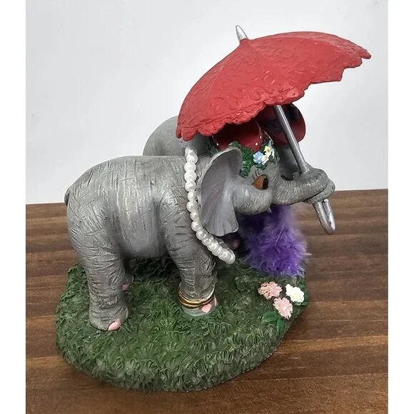 Hamilton True Friends Brighten Your Day Elephants Red Hat Umbrella Figure #0256A - Picture 2 of 8